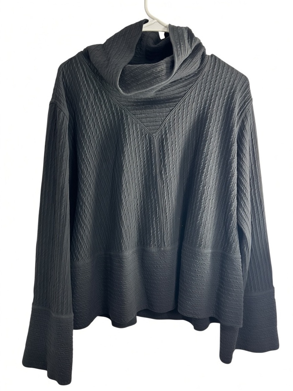 lululemon athletica Black Quilted Cowl Neck Pullover